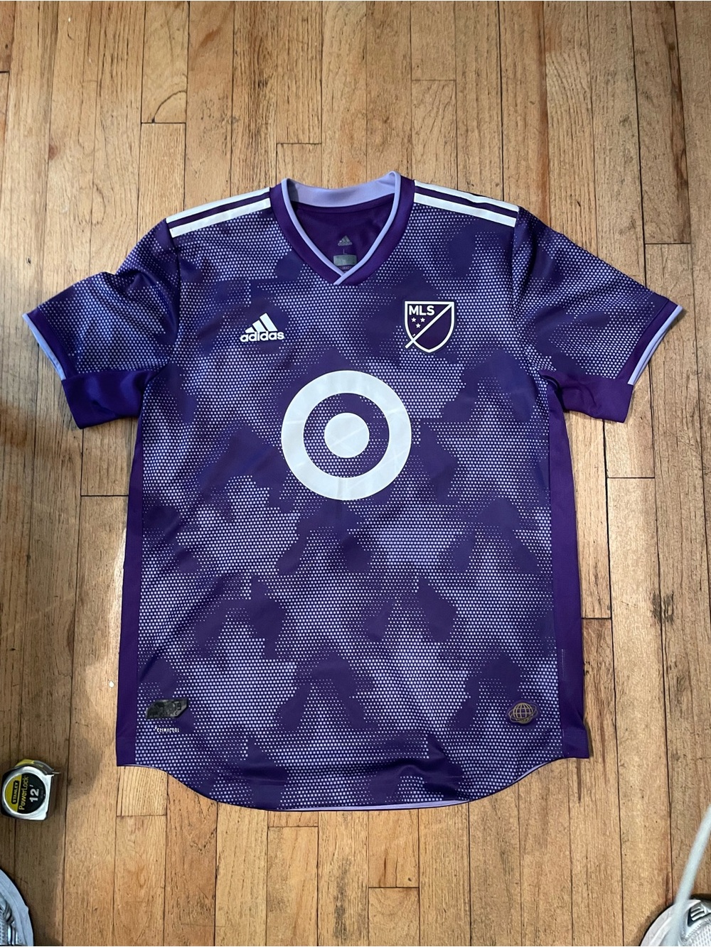 adidas Purple MLS Short-Sleeve Soccer Jersey with White Logos